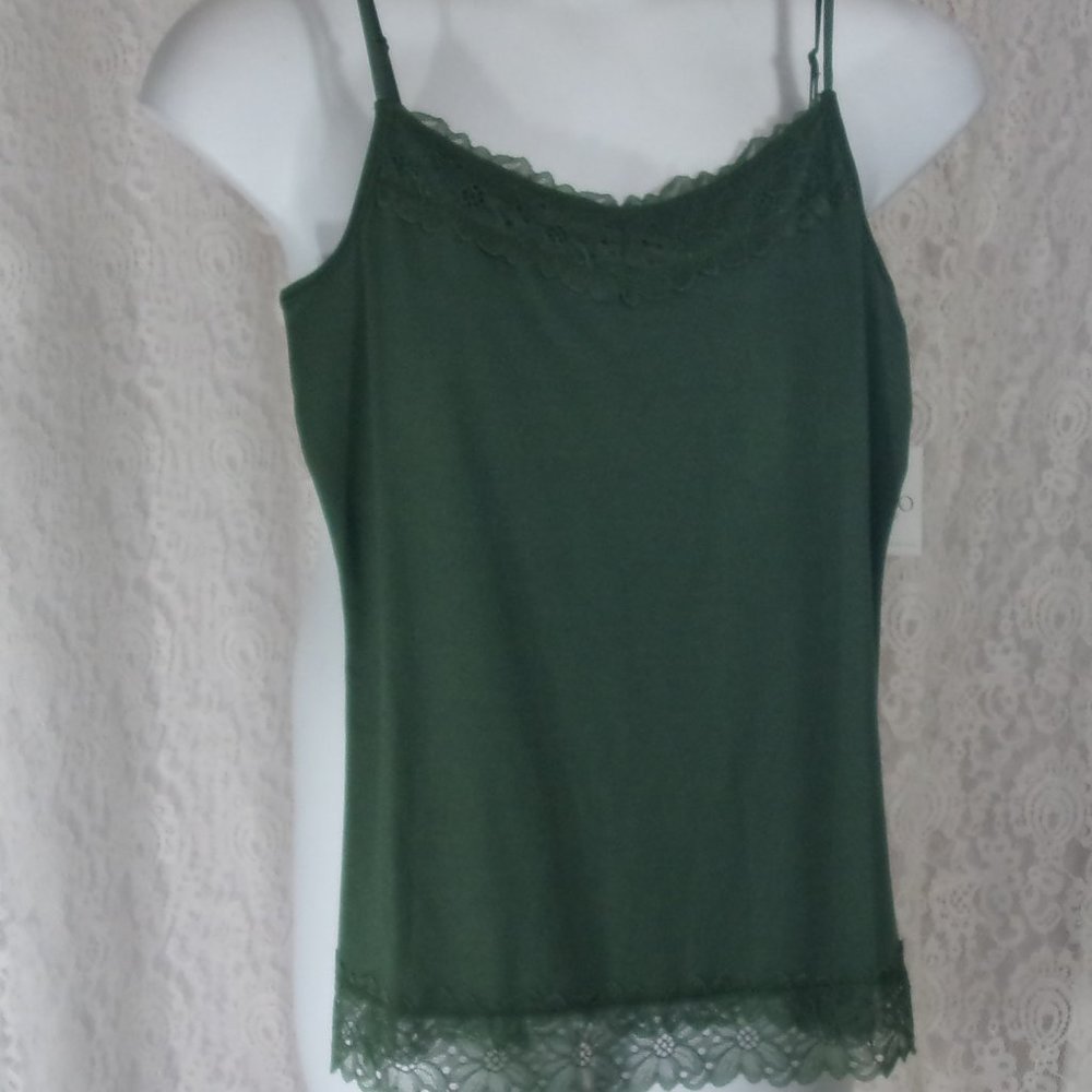 Green Ivy Camisole w/Lace Top NWT Size L